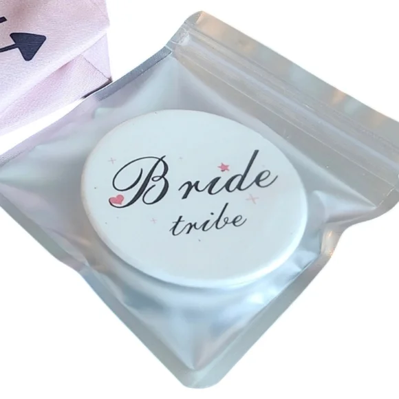 🪻BOGO🪻 Bride Tribe Wedding Favor Bundle: Wine Tumbler, Makeup Bag & Mirror - Picture 5 of 7